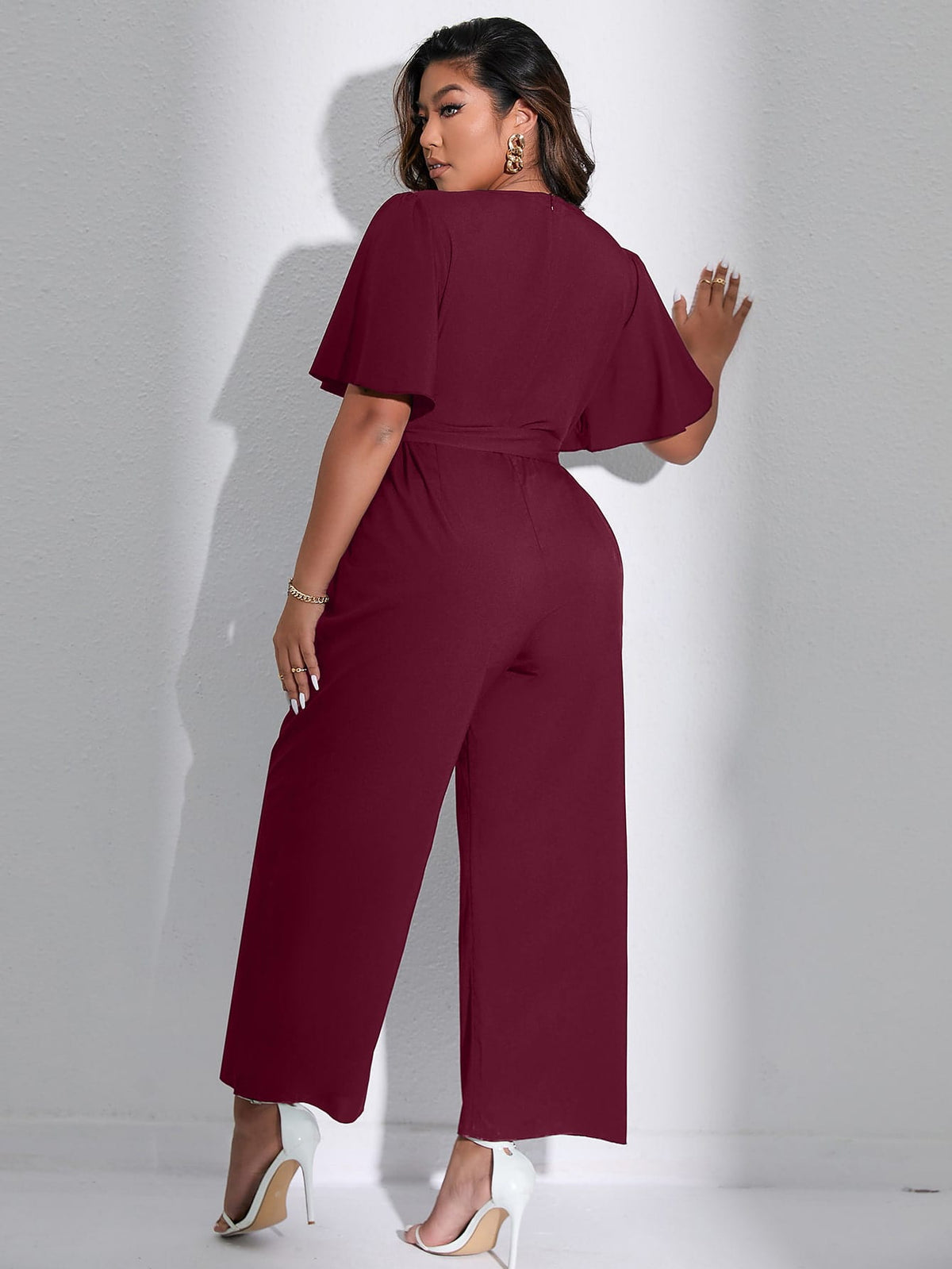 Macacão Feminino Plus Size Liso Elegante