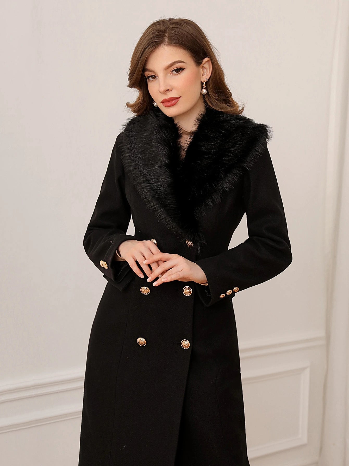 Casaco Sobretudo Elegante Feminino Lã Batida