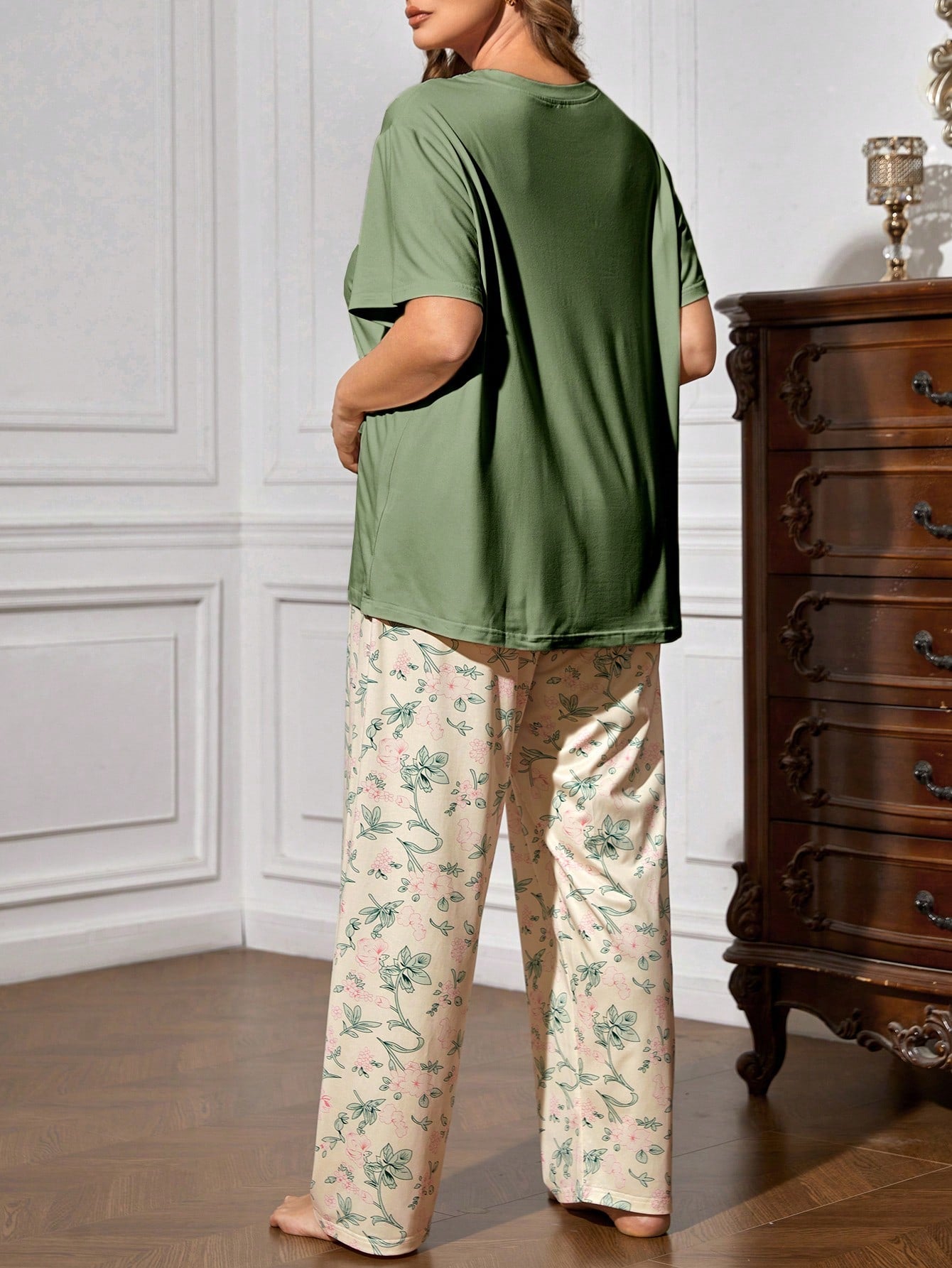 Pijama Plus Size Feminino Simples Blusa e Calça Cherry Modas