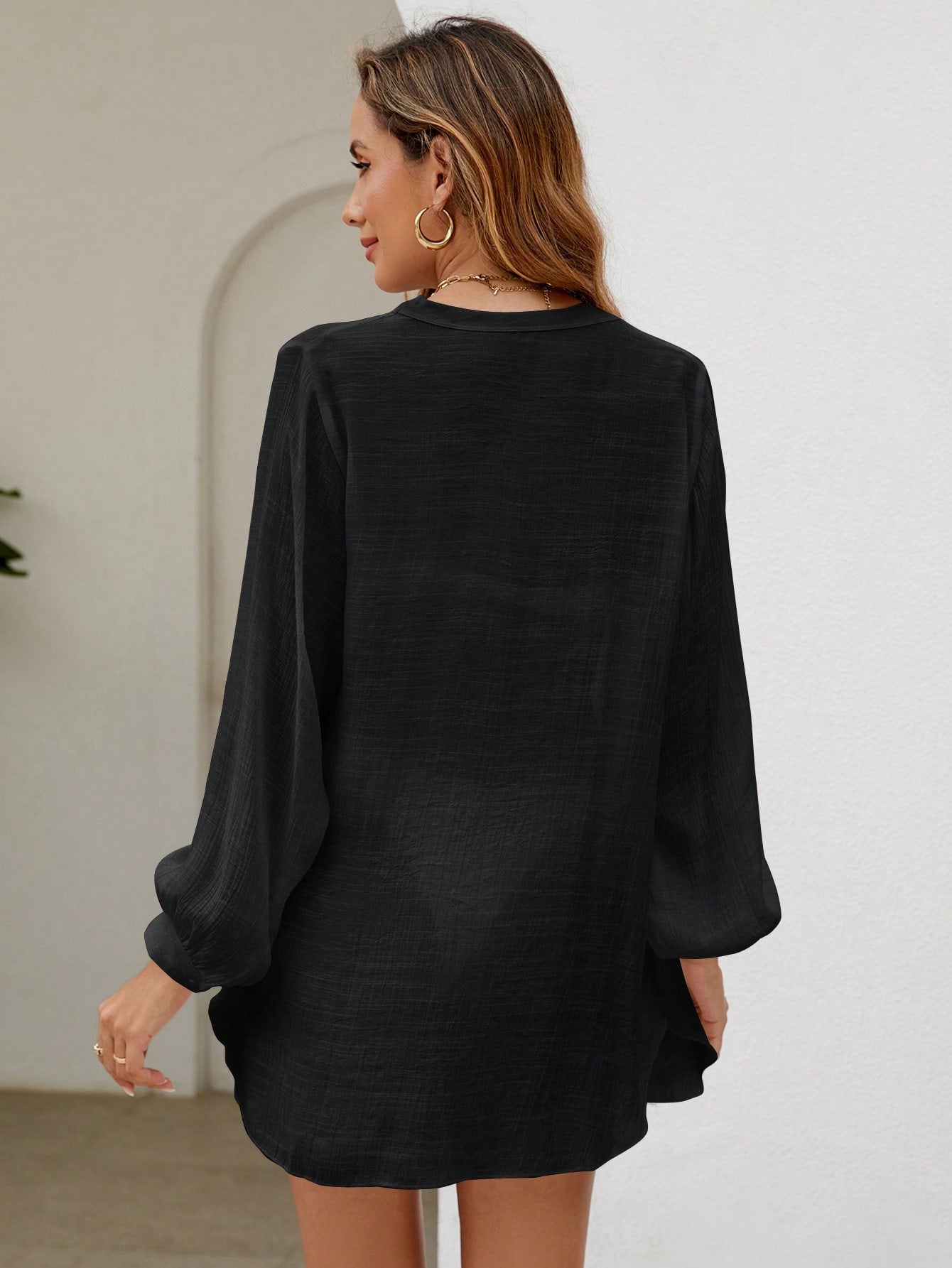 Saída de Praia Camisa com Botões Transparente