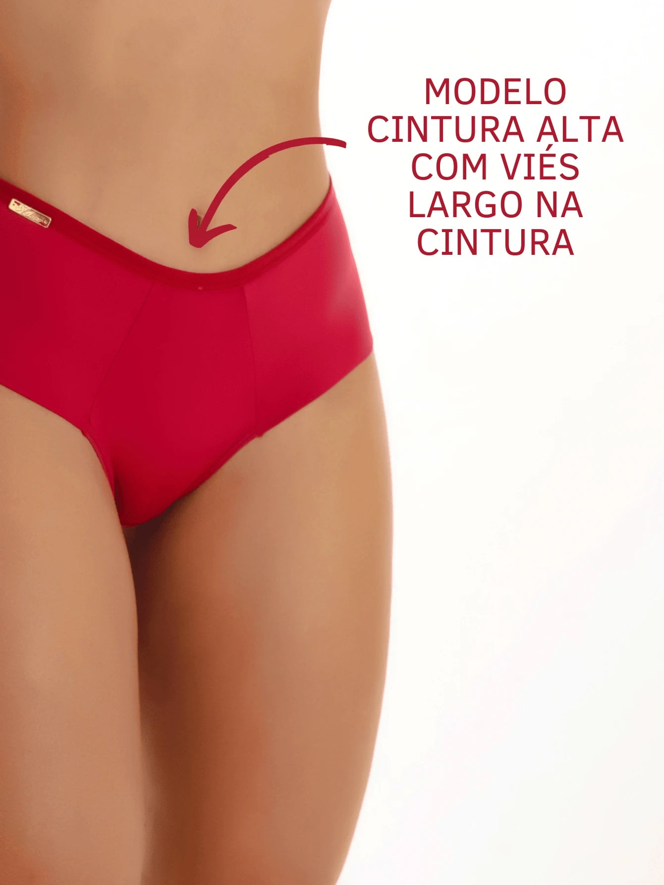 Kit 5 Calcinhas Cintura Alta Fio Duplo Microfibra