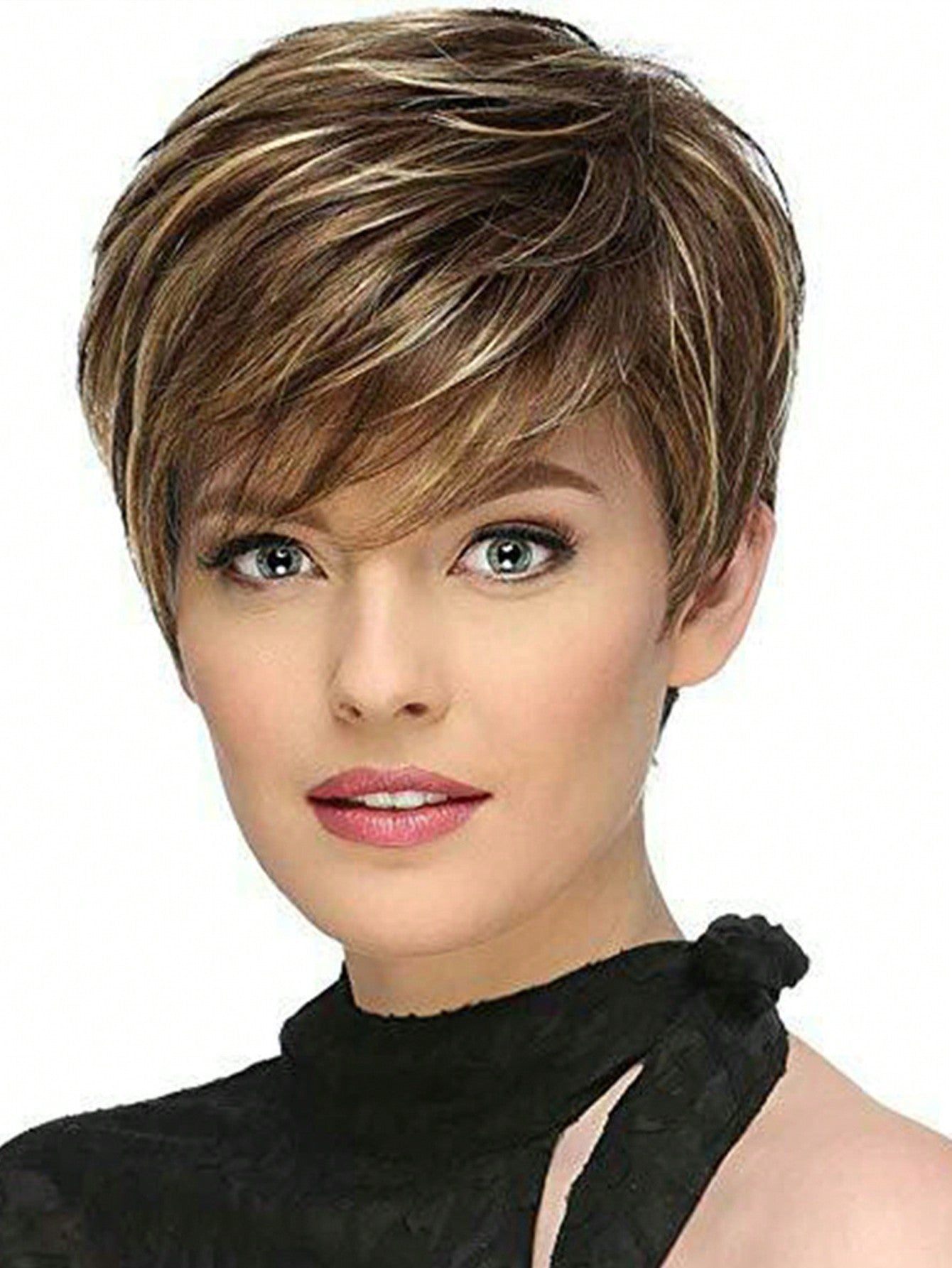 Peruca Curta com Franja Lateral, image size:1340x1785