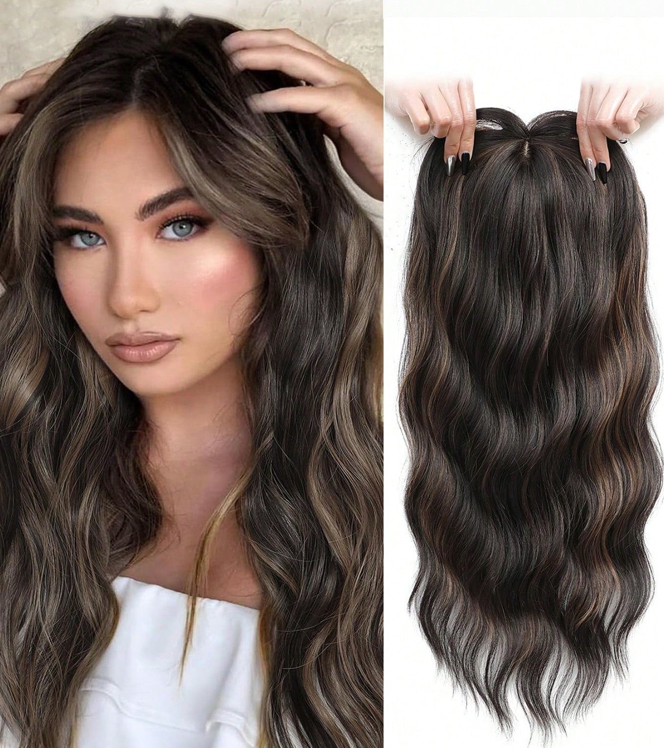 Peruca Topo de Cabeça Longo Ondulado