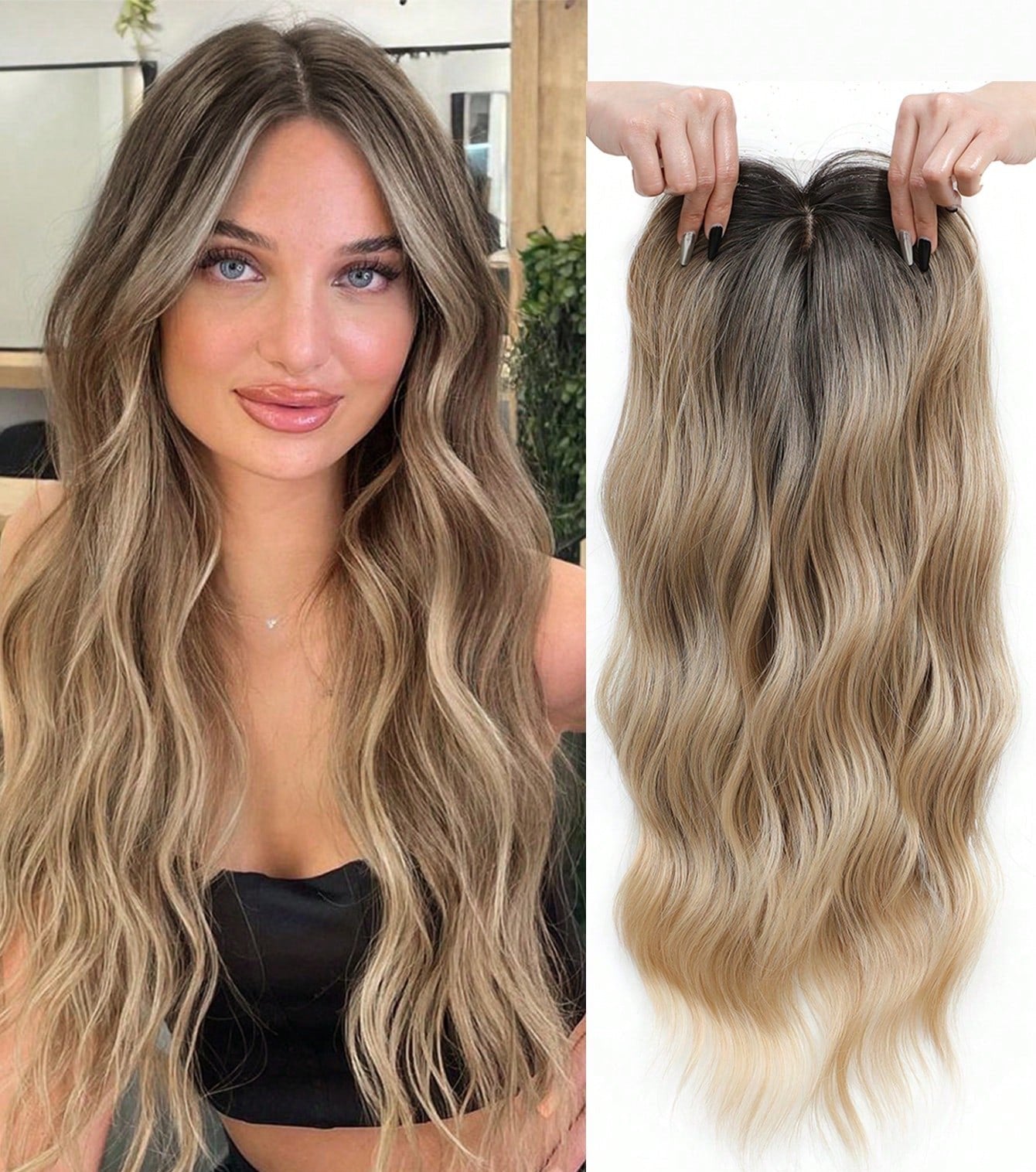 Peruca Topo de Cabeça Longo Ondulado