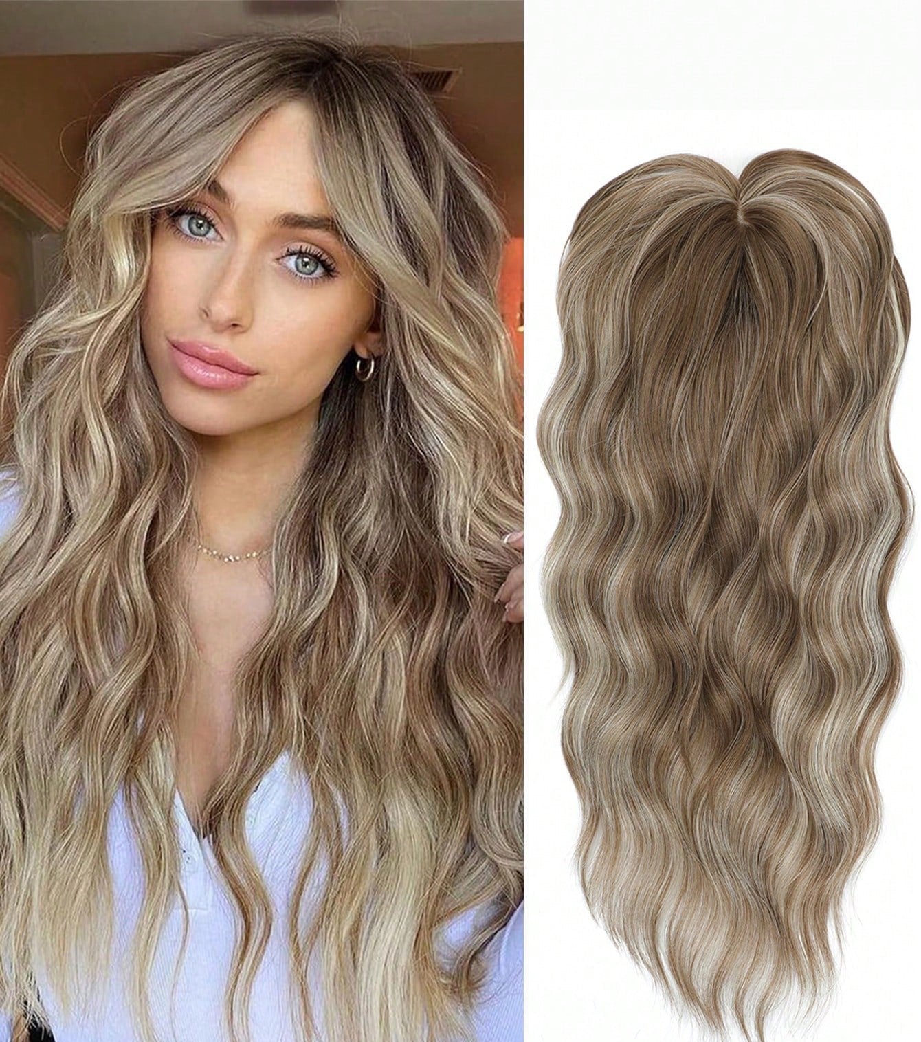 Peruca Topo de Cabeça Longo Ondulado