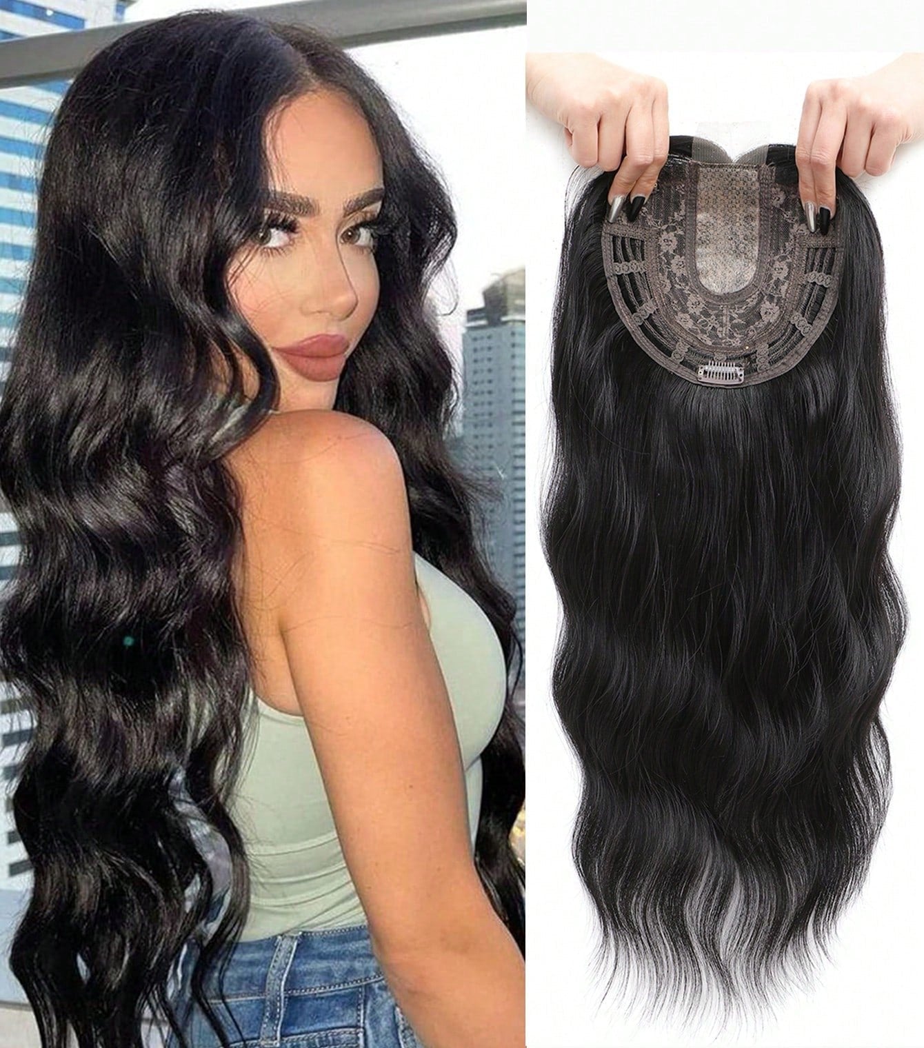 Peruca Topo de Cabeça Longo Ondulado