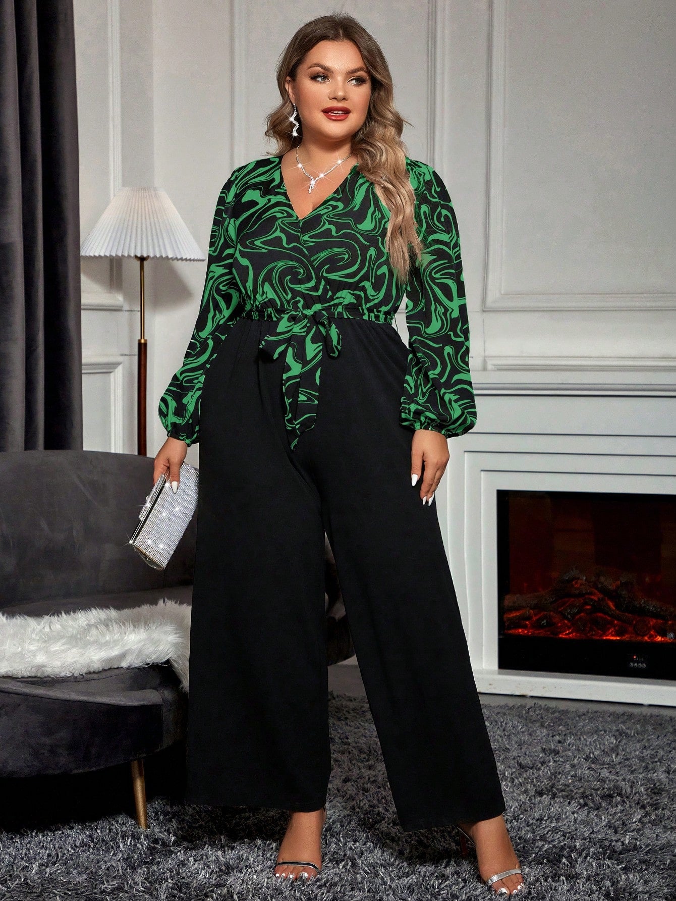 Macacão Plus Size Pantalona Estampado