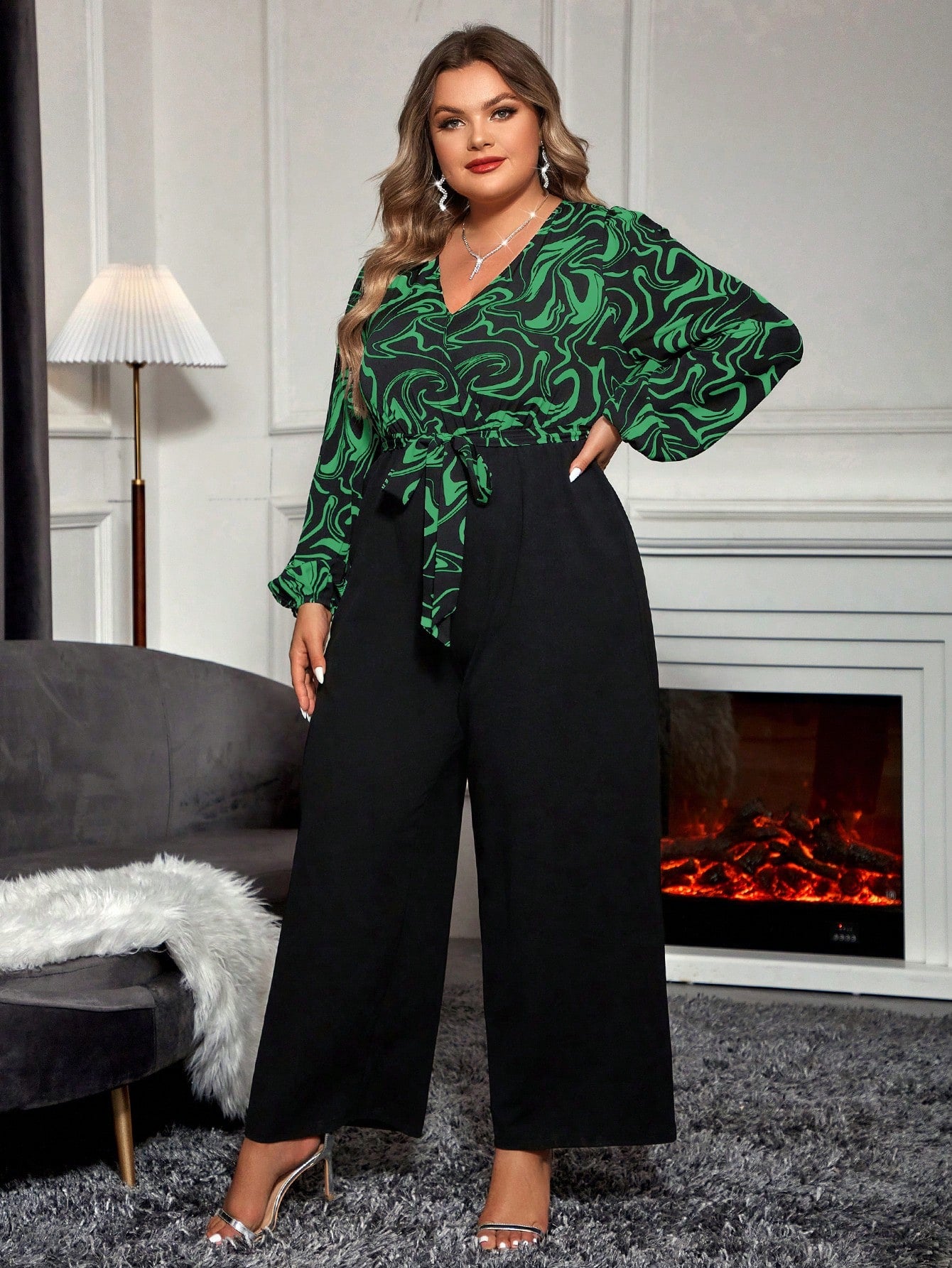 Macacão Plus Size Pantalona Estampado