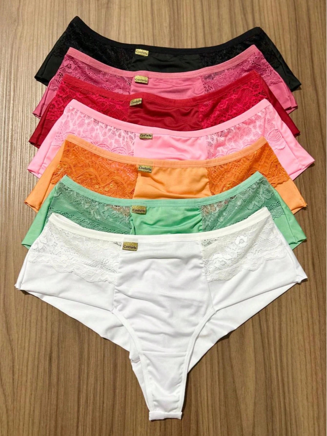 Kit 3 Calcinha Plus Size Fio Duplo com Renda na Lateral