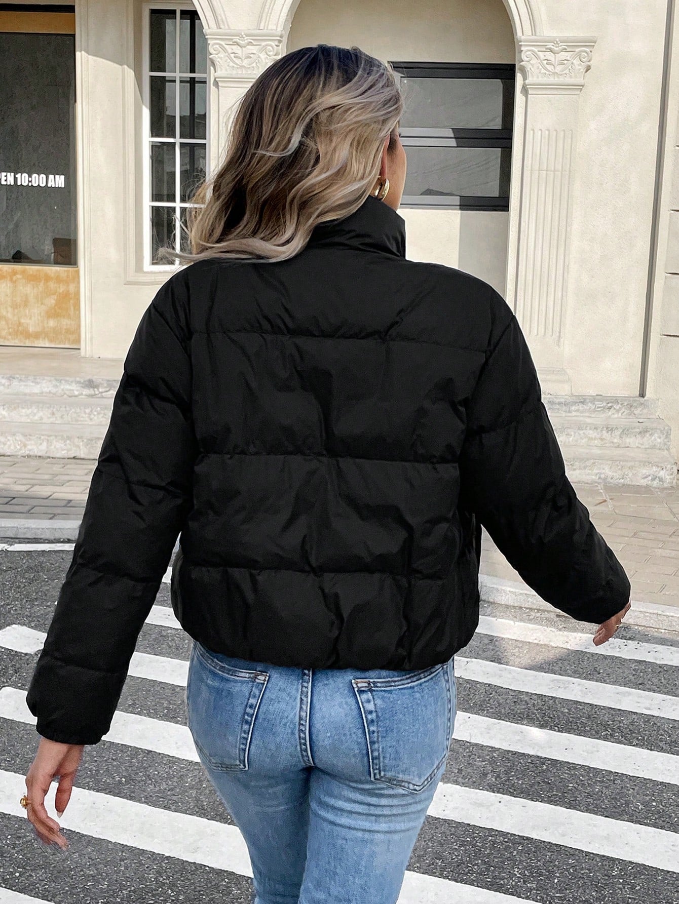 Jaqueta Puffer Feminina Forrada com Pelúcia