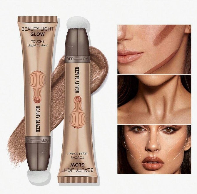 Kit Blush Líquido, Contorno e Iluminador