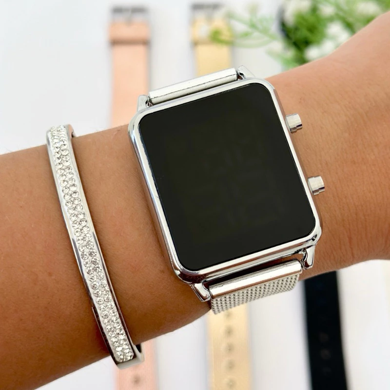 Relógio Feminino Promoção Quadrado Digital