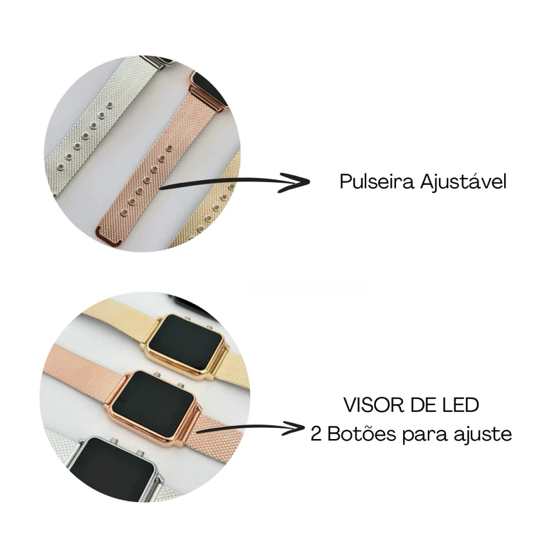 Relógio Feminino Promoção Quadrado Digital