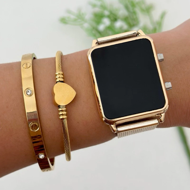 Relógio Feminino Promoção Quadrado Digital