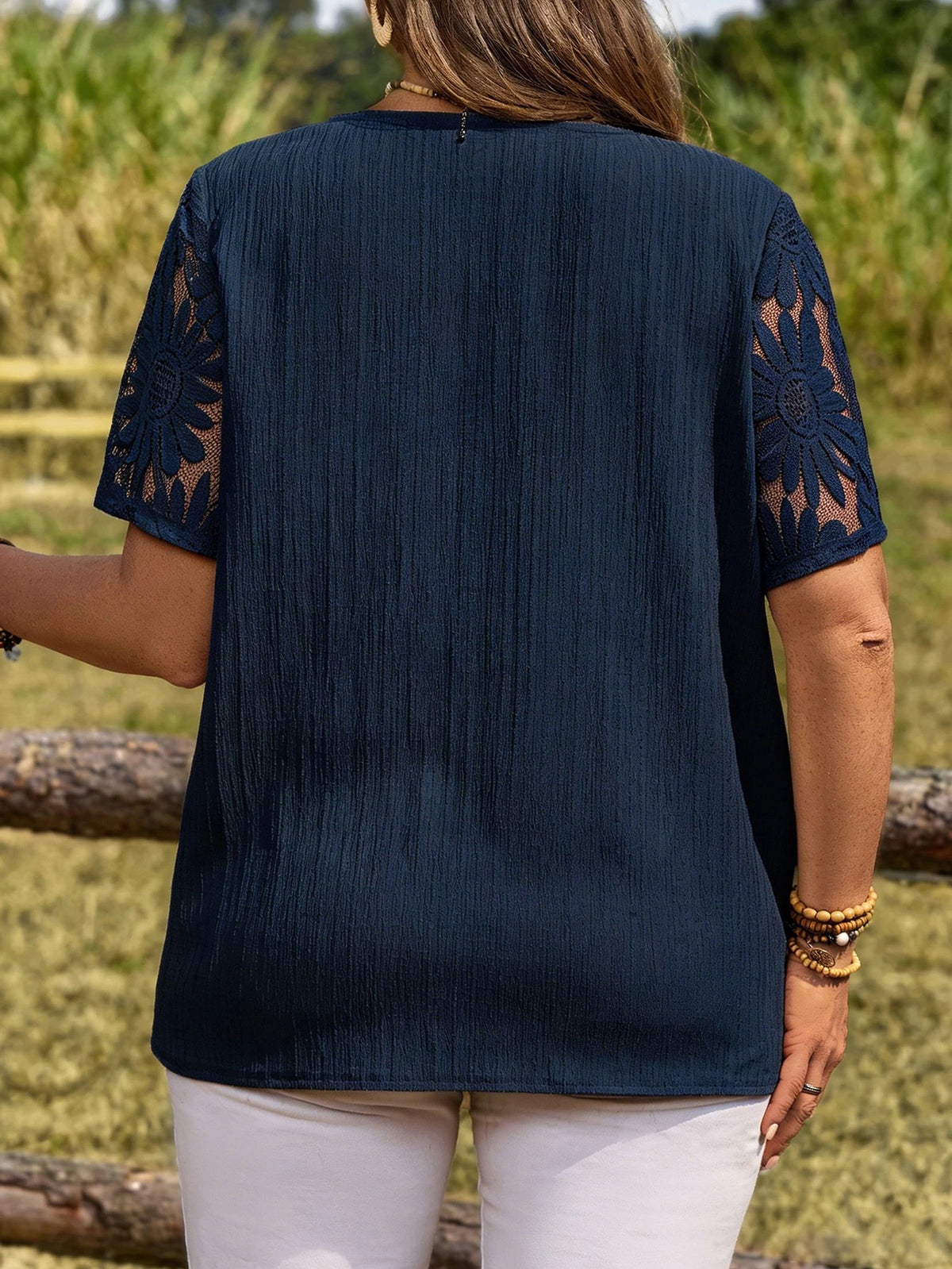 Blusa Plus Size Feminina Tecido Canelado Gola Assimétrica 