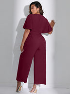 Macacão Feminino Plus Size Liso Elegante