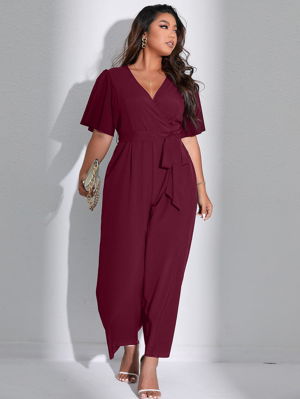 Macacão Feminino Plus Size Liso Elegante
