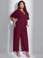 Macacão Feminino Plus Size Liso Elegante