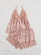 Pijama Babydoll Feminino com Renda Regata e Short 
