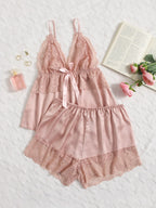 Pijama Babydoll Feminino com Renda Regata e Short 