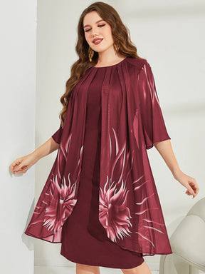 Vestido Midi Para Festa Senhora Plus Size com Detalhe Plissado