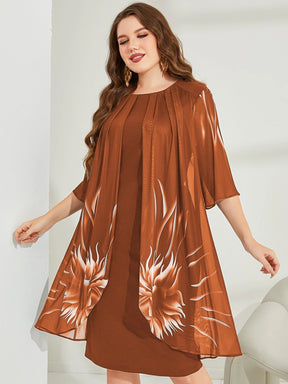 Vestido Midi Para Festa Senhora Plus Size com Detalhe Plissado