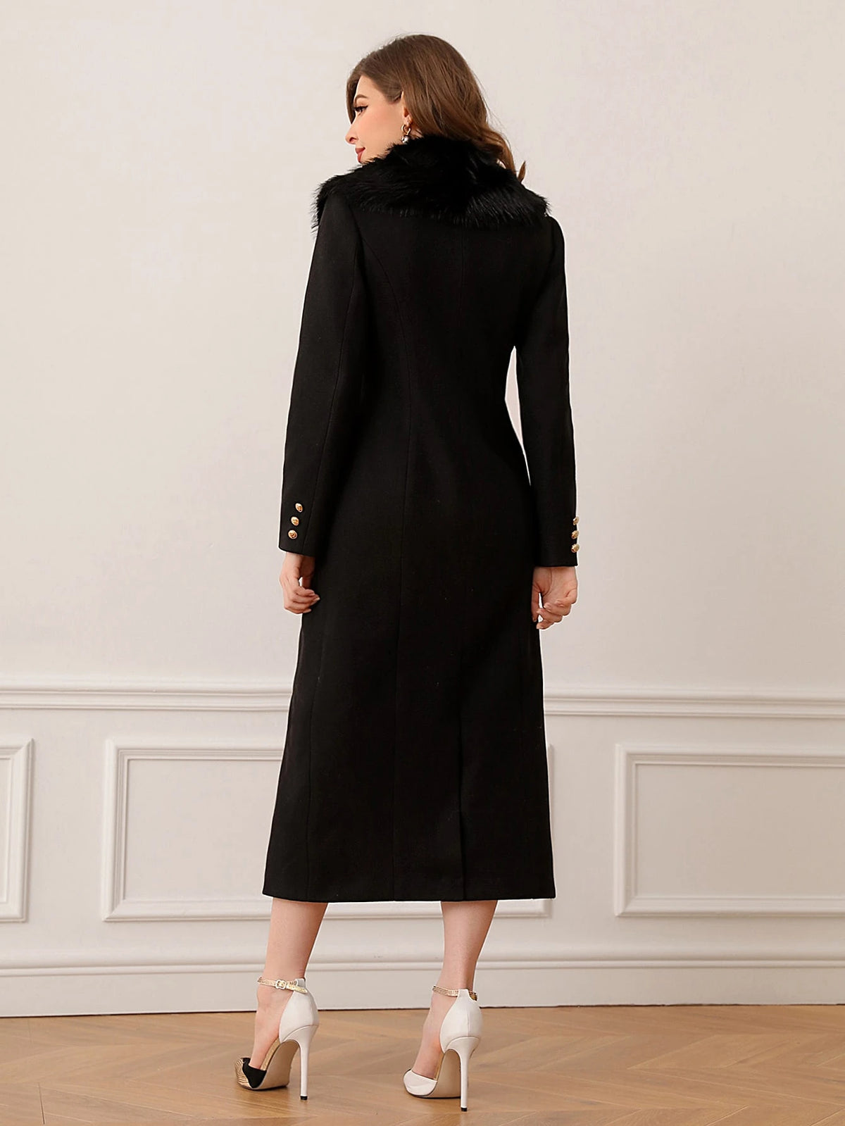 Casaco Sobretudo Elegante Feminino Lã Batida 