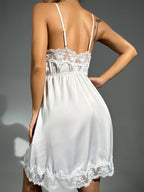 Camisola Feminina Cetim com Renda Decote V Cherry Modas