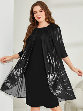 Vestido Midi Para Festa Senhora Plus Size com Detalhe Plissado