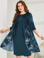 Vestido Midi Para Festa Senhora Plus Size com Detalhe Plissado