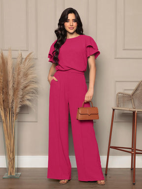 Conjunto Feminino Blusa e Calça Pantalona