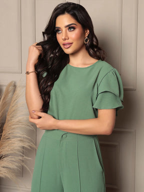 Conjunto Feminino Blusa e Calça Pantalona