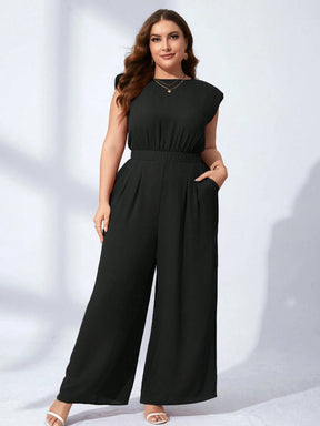 Macacão Pantalona Plus Size sem Manga