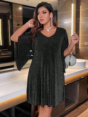 Vestido Para Festa Plus Size Curto Brilhoso