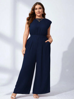 Macacão Pantalona Plus Size sem Manga