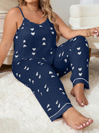 Pijama Plus Size Regata e Calça Coração 