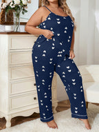 Pijama Plus Size Regata e Calça Coração 