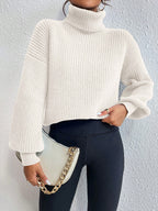 Suéter Feminino de Tricô com Gola Alta