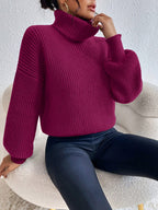 Suéter Feminino de Tricô com Gola Alta
