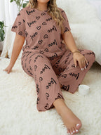 Pijama Plus Size Blusa e Calça Estampado Soltinho
