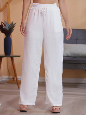 Calça Pantalona Feminina Com Bolso Cintura Alta Duna