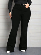 Calça Jeans Plus Size Feminina Flare Stretch 