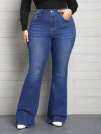 Calça Jeans Plus Size Feminina Flare Stretch 