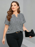 Blusa Feminina Manga Curta com Lapela Plus Size Cherry Modas