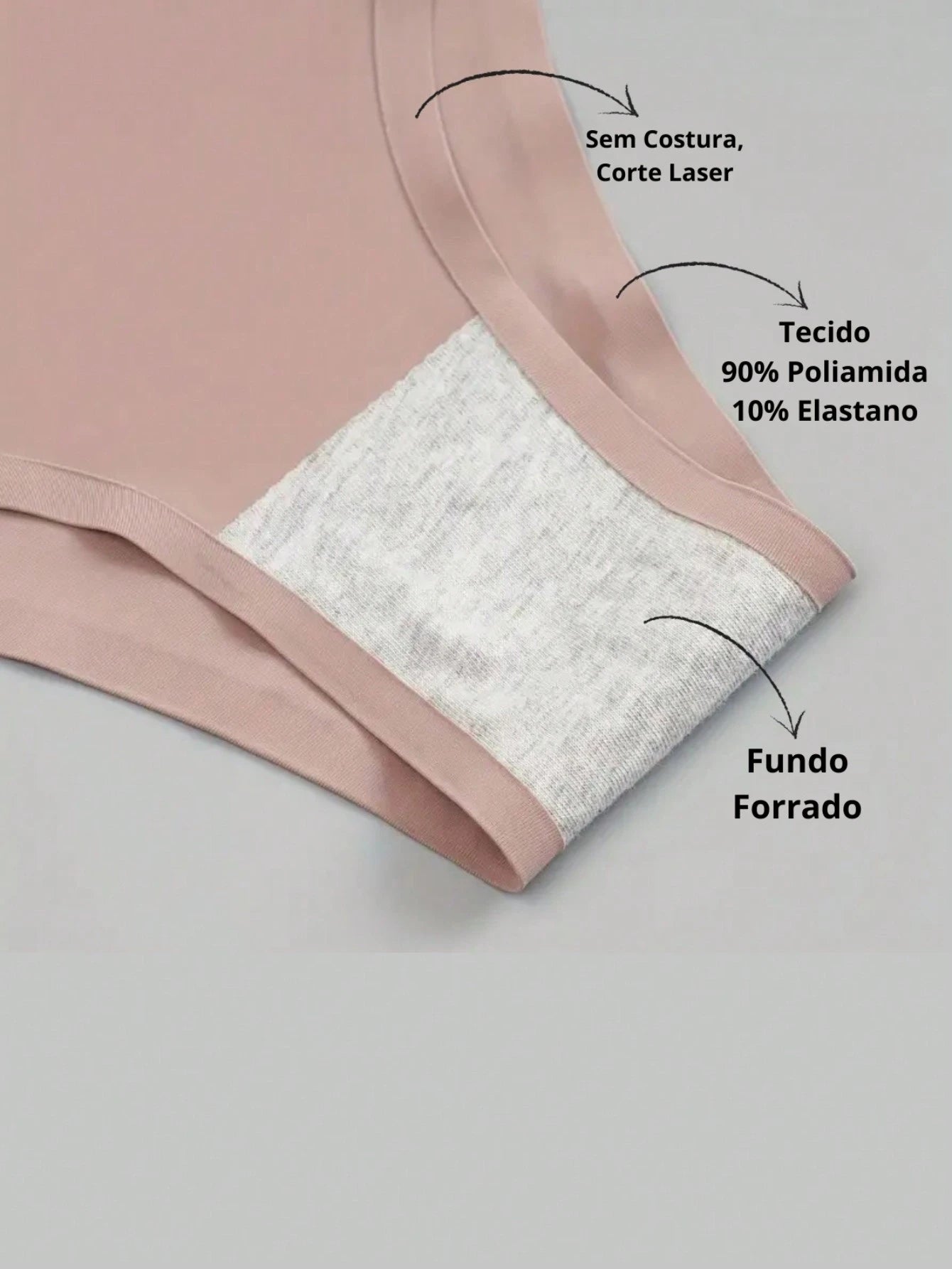 Kit 4 Calcinha Sem Costura Corte Laser 