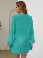 Saída de Praia Camisa com Botões Transparente