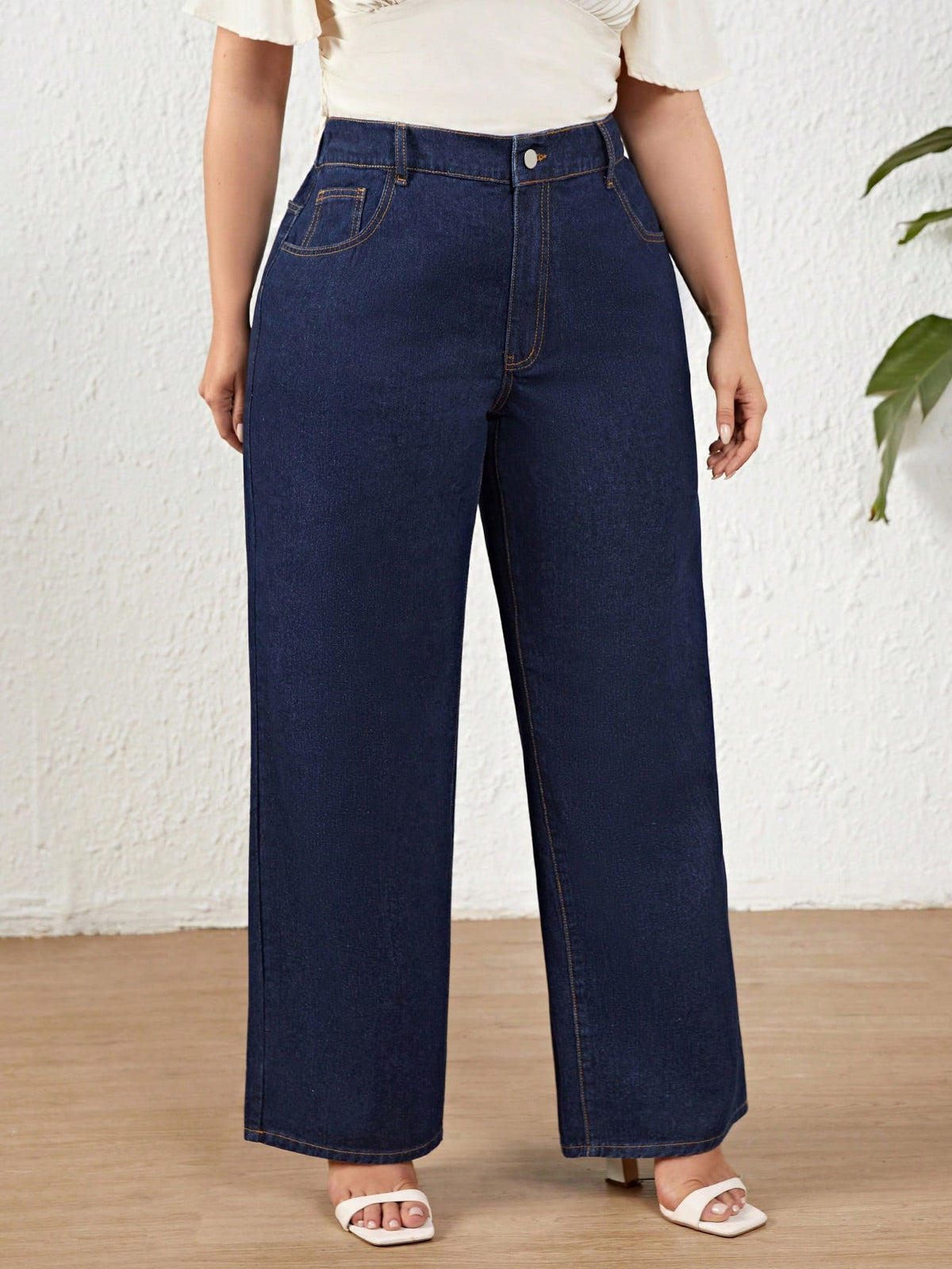 Calça Jeans Reta Feminina Plus Size Cherry Modas