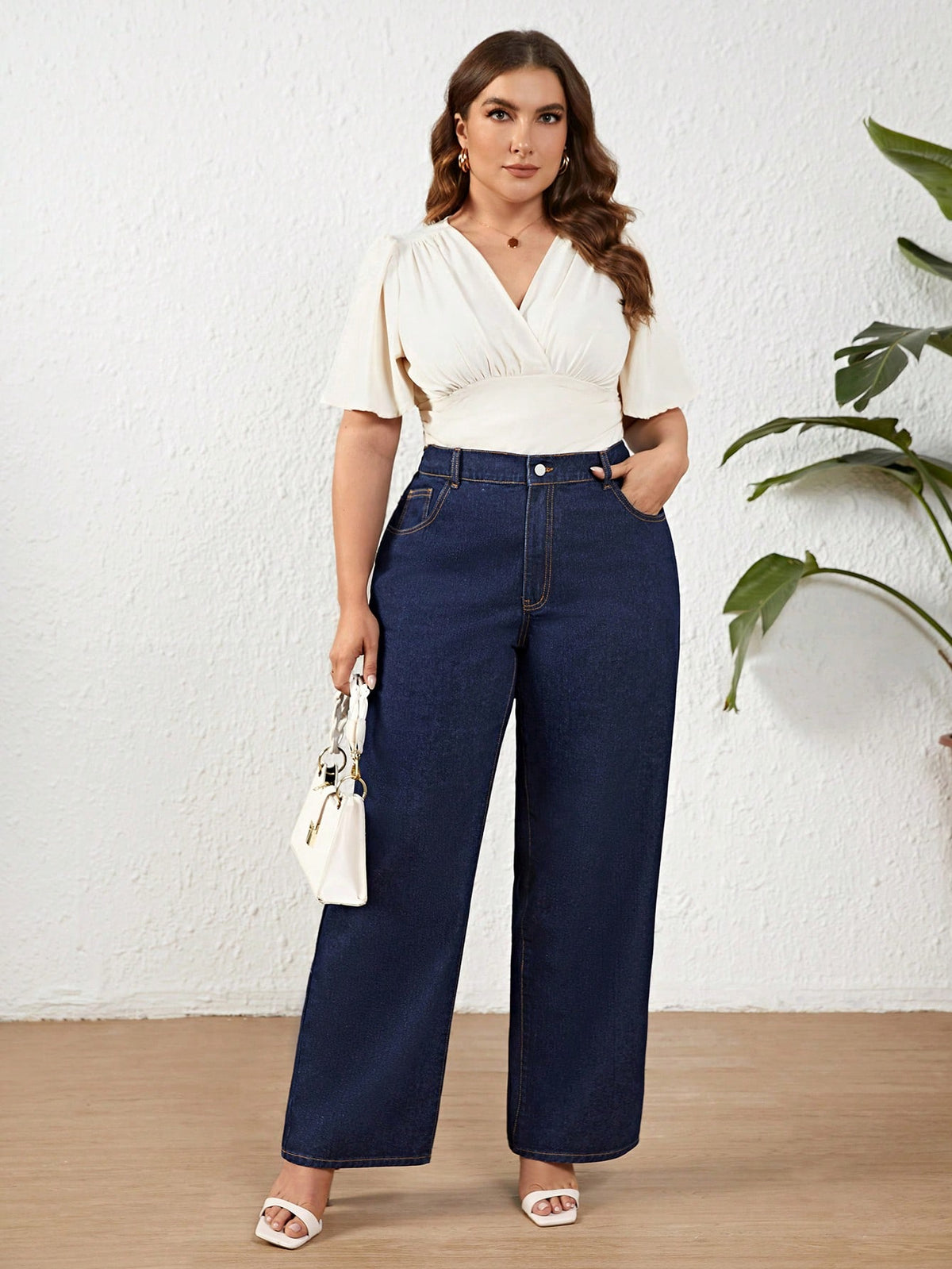 Calça Jeans Reta Feminina Plus Size Cherry Modas