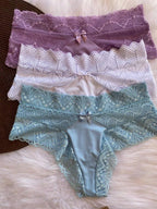 KIT 2 Calcinhas Fio Duplo Cintura Alta com Renda 