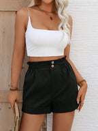 EMERY ROSE Shorts Simples e Casuais com Babado para Mulheres